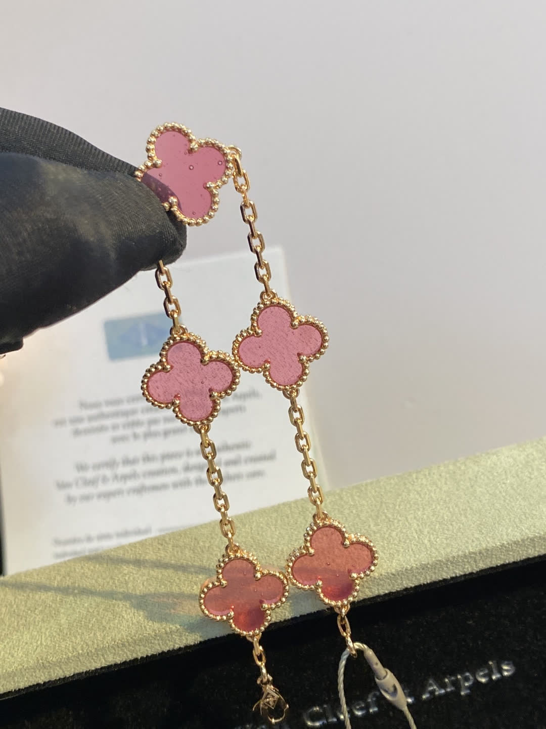 Van Cleef & Arpels Alhambra Pink Earrings